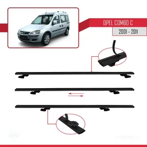 Opel Combo (C) 2001-2011 Arası ile uyumlu Basic Model Ara Atkı Tavan Barı SİYAH 3 ADET thumb 5