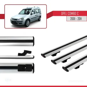 Opel Combo (C) 2001-2011 Arası ile uyumlu Basic Model Ara Atkı Tavan Barı GRİ 3 ADET thumb 3
