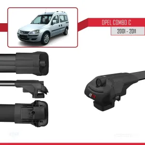 Opel Combo (C) 2001-2011 Arası ile uyumlu ACE-1 Ara Atkı Tavan Barı SİYAH 4 ADET BAR thumb 5
