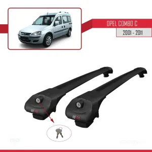 Opel Combo (C) 2001-2011 Arası ile uyumlu ACE-1 Ara Atkı Tavan Barı SİYAH thumb 4