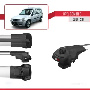 Opel Combo (C) 2001-2011 Arası ile uyumlu ACE-1 Ara Atkı Tavan Barı GRİ 4 ADET BAR - Görsel 5