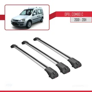 Opel Combo (C) 2001-2011 Arası ile uyumlu ACE-1 Ara Atkı Tavan Barı GRİ 3 ADET BAR - Görsel 3