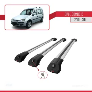 Opel Combo (C) 2001-2011 Arası ile uyumlu ACE-1 Ara Atkı Tavan Barı GRİ 3 ADET BAR - Görsel 4