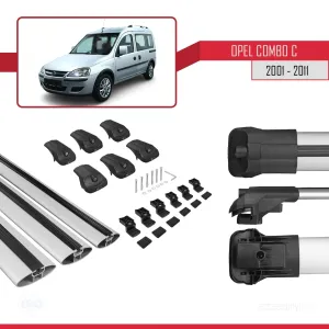 Opel Combo (C) 2001-2011 Arası ile uyumlu ACE-1 Ara Atkı Tavan Barı GRİ 3 ADET BAR - Görsel 5