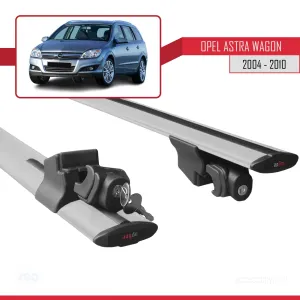 Opel Astra H SW / Estate 2004-2010 Arası ile uyumlu HOOK Model Anahtar Kilitli Ara Atkı Tavan Barı GRİ thumb 5