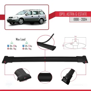 Opel Astra (G) SW 1998-2004 Arası ile uyumlu FLY Model Ara Atkı Tavan Barı SİYAH - Görsel 4