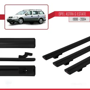 Opel Astra (G) SW 1998-2004 Arası ile uyumlu Basic Model Ara Atkı Tavan Barı SİYAH 3 ADET thumb 3