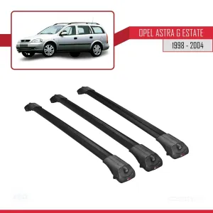 Opel Astra (G) SW 1998-2004 Arası ile uyumlu ACE-1 Ara Atkı Tavan Barı SİYAH 3 ADET BAR thumb 3