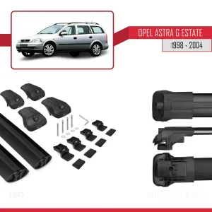 Opel Astra (G) SW 1998-2004 Arası ile uyumlu ACE-1 Ara Atkı Tavan Barı SİYAH thumb 5
