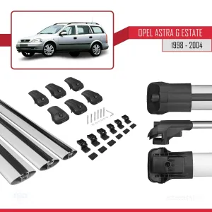 Opel Astra (G) SW 1998-2004 Arası ile uyumlu ACE-1 Ara Atkı Tavan Barı GRİ 3 ADET BAR thumb 5