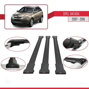 Opel Antara 2007-2016 Arası ile Uyumlu FLY Model Ara Atkı Tavan Barı SİYAH 3 ADET BAR - Görsel 5
