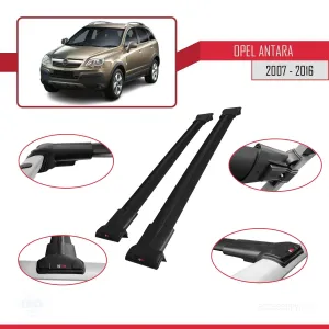 Opel Antara 2007-2016 Arası ile uyumlu FLY Model Ara Atkı Tavan Barı SİYAH - Görsel 5
