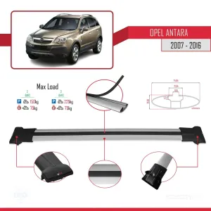 Opel Antara 2007-2016 Arası ile uyumlu FLY Model Ara Atkı Tavan Barı GRİ - Görsel 4