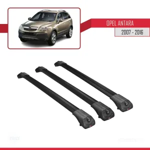 Opel Antara 2007-2016 Arası ile uyumlu ACE-1 Ara Atkı Tavan Barı SİYAH 3 ADET BAR - Görsel 3