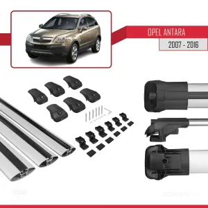 Opel Antara 2007-2016 Arası ile uyumlu ACE-1 Ara Atkı Tavan Barı GRİ 3 ADET BAR - Görsel 5