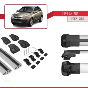 Opel Antara 2007-2016 Arası ile uyumlu ACE-1 Ara Atkı Tavan Barı GRİ - Görsel 5