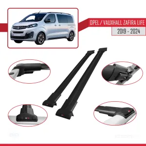 Opel / Vauxhall Zafira Life 2019 ve Sonrası ile uyumlu FLY Model Ara Atkı Tavan Barı SİYAH thumb 4