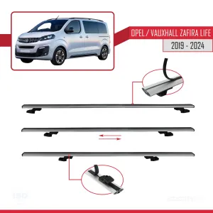 Opel / Vauxhall Zafira Life 2019 ve Sonrası ile uyumlu Basic Model Ara Atkı Tavan Barı GRİ 3 ADET thumb 5