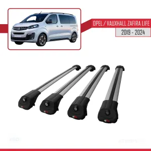 Opel / Vauxhall Zafira Life 2019 ve Sonrası ile uyumlu ACE-1 Ara Atkı Tavan Barı GRİ 4 ADET BAR thumb 4