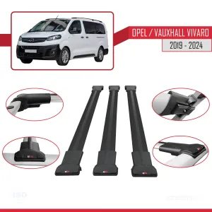 Opel / Vauxhall Vivaro 2019 ve Sonrası ile uyumlu FLY Model Ara Atkı Tavan Barı SİYAH 3 ADET - Görsel 5