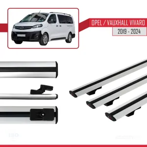 Opel / Vauxhall Vivaro 2019 ve Sonrası ile uyumlu Basic Model Ara Atkı Tavan Barı GRİ 3 ADET thumb 3