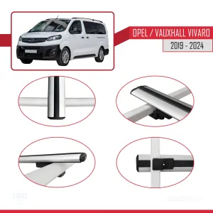 Opel / Vauxhall Vivaro 2019 ve Sonrası ile uyumlu Basic Model Ara Atkı Tavan Barı GRİ 3 ADET thumb 4