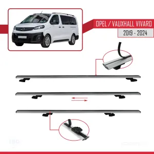 Opel / Vauxhall Vivaro 2019 ve Sonrası ile uyumlu Basic Model Ara Atkı Tavan Barı GRİ 3 ADET thumb 5