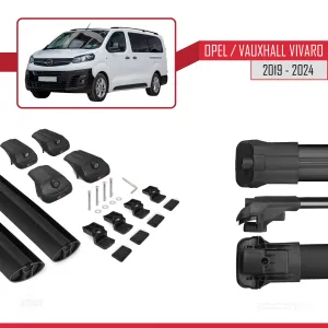 Opel / Vauxhall Vivaro 2019 ve Sonrası ile uyumlu ACE-1 Ara Atkı Tavan Barı SİYAH - Görsel 5