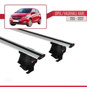 Opel / Vauxhall Karl 2015-2022 Arası ile uyumlu ACE-4 Ara Atkı Tavan Barı GRİ thumb 4