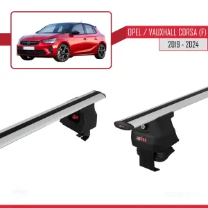 Opel / Vauxhall Corsa (F) 2019 ve Sonrası ile uyumlu ACE-4 Ara Atkı Tavan Barı GRİ thumb 3