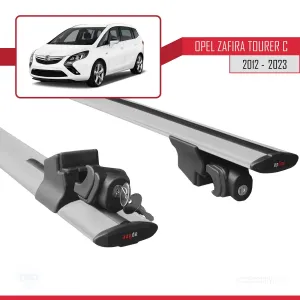 Opel - Vauxhall Zafira Tourer C 2012-2019 Arası ile Uyumlu HOOK Model Anahtar Kilitli Ara Atkı Tavan Barı GRİ thumb 5