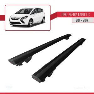 Opel - Vauxhall Zafira Family C 2011-2014 Arası ile uyumlu HOOK Model Anahtar Kilitli Ara Atkı Tavan Barı SİYAH thumb 4