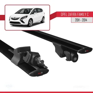 Opel - Vauxhall Zafira Family C 2011-2014 Arası ile uyumlu HOOK Model Anahtar Kilitli Ara Atkı Tavan Barı SİYAH thumb 5