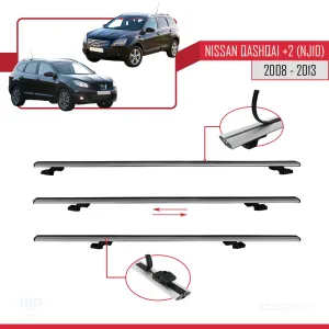 Nissan Qashqai +2 (NJ10) 2008-2013 Arası ile uyumlu Basic Model Ara Atkı Tavan Barı GRİ 3 ADET - Görsel 5