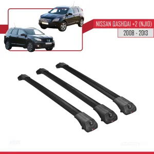 Nisssan Qashqai +2 (NJ10) 2008-2013 Arası ile uyumlu ACE-1 Ara Atkı Tavan Barı SİYAH 3 ADET BAR thumb 3