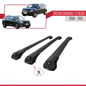 Nisssan Qashqai +2 (NJ10) 2008-2013 Arası ile uyumlu ACE-1 Ara Atkı Tavan Barı SİYAH 3 ADET BAR thumb 4