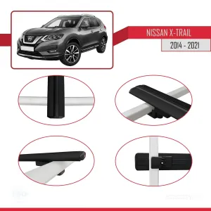 Nissan X-Trail 2014-2021 Arası ile uyumlu Basic Model Ara Atkı Tavan Barı SİYAH 3 ADET thumb 4
