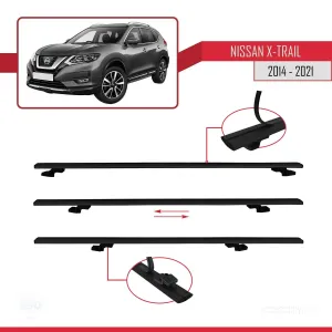 Nissan X-Trail 2014-2021 Arası ile uyumlu Basic Model Ara Atkı Tavan Barı SİYAH 3 ADET thumb 5