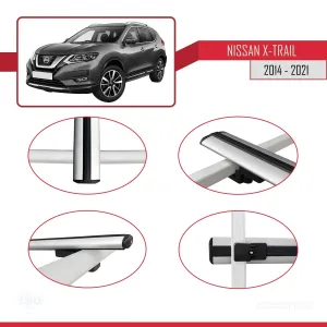 Nissan X-Trail 2014-2021 Arası ile uyumlu Basic Model Ara Atkı Tavan Barı GRİ 3 ADET thumb 4