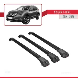 Nissan X-Trail 2014-2021 Arası ile uyumlu ACE-1 Ara Atkı Tavan Barı SİYAH 3 ADET BAR thumb 3