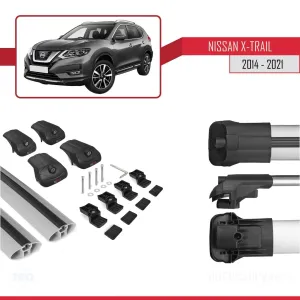 Nissan X-Trail 2014-2021 Arası ile uyumlu ACE-1 Ara Atkı Tavan Barı GRİ thumb 5