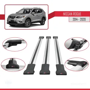 Nissan Rogue 2014-2020 Arası ile Uyumlu FLY Model Ara Atkı Tavan Barı GRİ 3 ADET BAR - Görsel 5