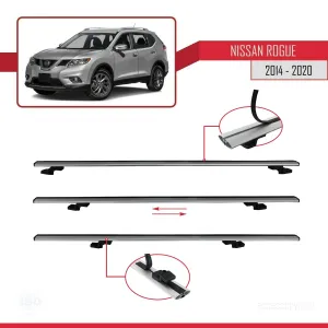 Nissan Rogue 2014-2020 Arası ile uyumlu Basic Model Ara Atkı Tavan Barı GRİ 3 ADET - Görsel 5