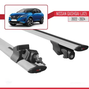 Nissan Qashqai 2022 ve Sonrası ile uyumlu HOOK Model Anahtar Kilitli Ara Atkı Tavan Barı GRİ thumb 5