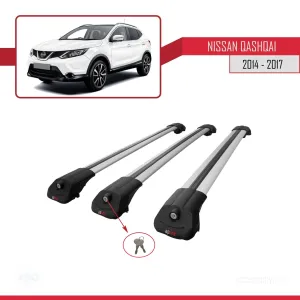 Nissan Qashqai 2014-2017 Arası ile uyumlu ACE-1 Ara Atkı Tavan Barı GRİ 3 ADET BAR thumb 4