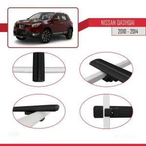 Nissan Qashqai 2010-2014 Arası ile uyumlu Basic Model Ara Atkı Tavan Barı SİYAH 3 ADET thumb 4