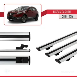 Nissan Qashqai 2010-2014 Arası ile uyumlu Basic Model Ara Atkı Tavan Barı GRİ 3 ADET thumb 3
