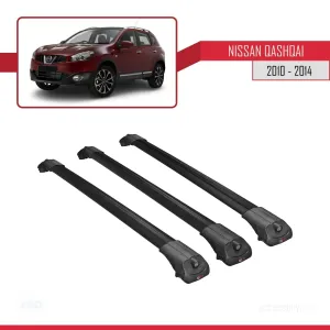Nissan Qashqai 2010-2014 Arası ile uyumlu ACE-1 Ara Atkı Tavan Barı SİYAH 3 ADET BAR thumb 3