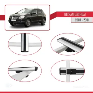 Nissan Qashqai 2007-2010 Arası ile uyumlu Basic Model Ara Atkı Tavan Barı GRİ 3 ADET thumb 4