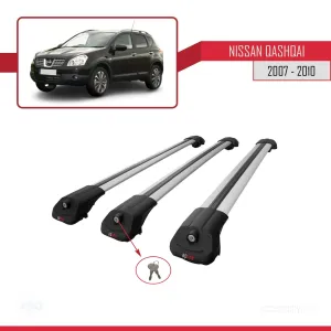 Nissan Qashqai 2007-2010 Arası ile uyumlu ACE-1 Ara Atkı Tavan Barı GRİ 3 ADET BAR thumb 4